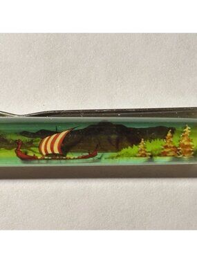 Hilsen Fra Norge Floaty Pen Greetings From Norway Viking Sailing Ship Moves Vtg